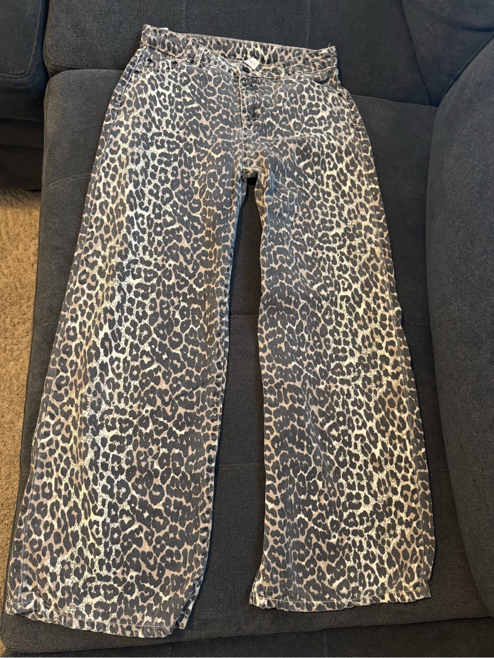 Tractr Leopard Print Wide-Leg Jeans - Brown & Black